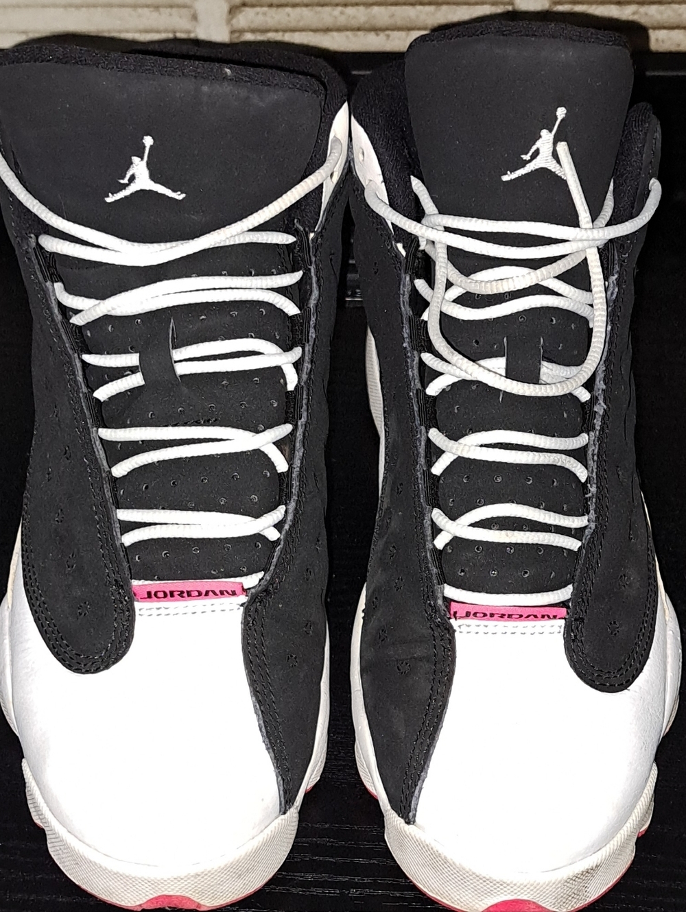 Jordan Women’s Black, White and Pink Retro Sneakers